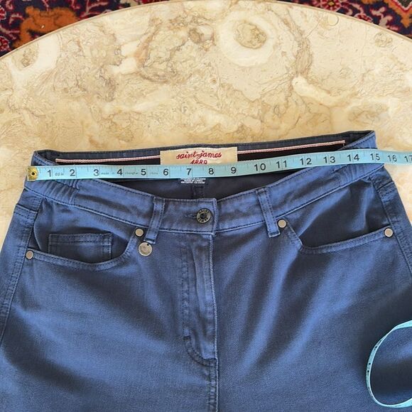 Saint James Patricia Medium Blue Stretch Denim Pants - Picture 10 of 16
